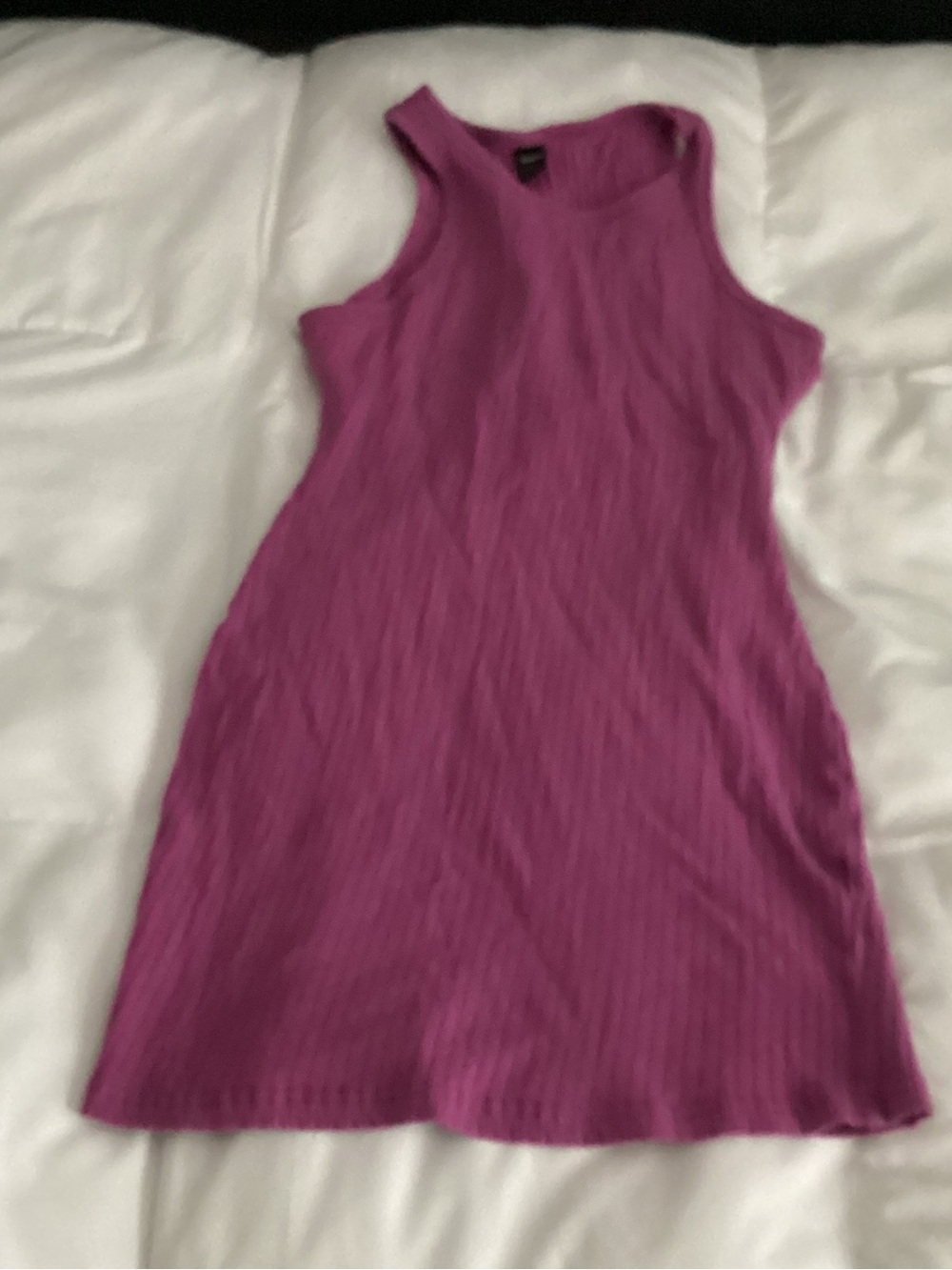 SHEIN Ribbed Racerback Mini Dress - Magenta
